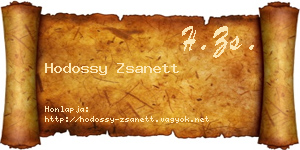 Hodossy Zsanett névjegykártya